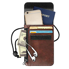 Load image into Gallery viewer, Rfid Leather Wallet With Neck Cord