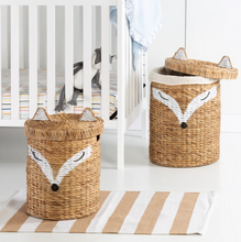 Load image into Gallery viewer, Set of Two Fox Shaped Storage Baskets, Natural