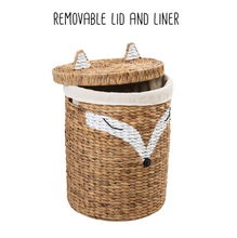Load image into Gallery viewer, Set of Two Fox Shaped Storage Baskets, Natural