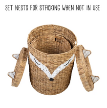 Load image into Gallery viewer, Set of Two Fox Shaped Storage Baskets, Natural