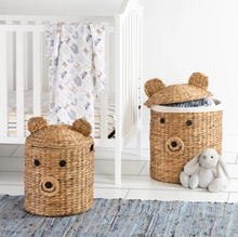 Load image into Gallery viewer, Set of Two Bear Shaped Storage Baskets, Natural