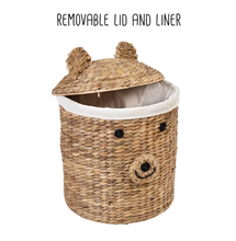 Load image into Gallery viewer, Set of Two Bear Shaped Storage Baskets, Natural
