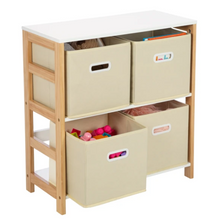 Load image into Gallery viewer, 4-Bin Kids Playroom Organizer