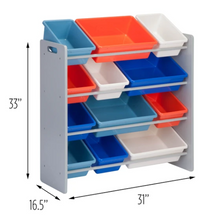 Load image into Gallery viewer, Kids Toy Storage Organizer with 12 Bins, Gray