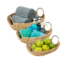 Load image into Gallery viewer, 3-Piece Oval Hyacinth Baskets, Natural