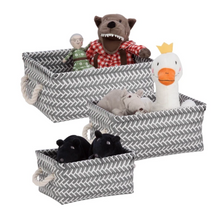 Load image into Gallery viewer, 3-Piece Zig Zag Baskets, Dark Gray