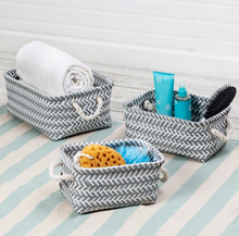 Load image into Gallery viewer, 3-Piece Zig Zag Baskets, Dark Gray