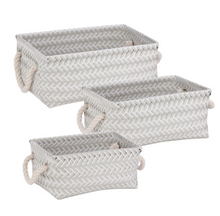 Load image into Gallery viewer, 3-Piece Zig Zag Baskets, Gray