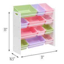 Load image into Gallery viewer, Kids Toy Storage Organizer with 12 Bins, White