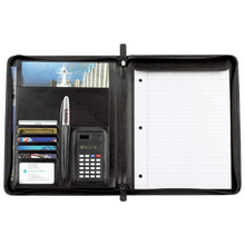 Load image into Gallery viewer, Leather Zipper Padfolio