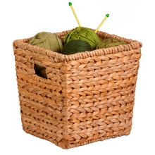 Load image into Gallery viewer, Square Water Hyacinth Basket, Natural