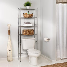 Load image into Gallery viewer, 4-Tier Over-The-Toilet Shelving Unit, Chrome
