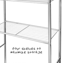 Load image into Gallery viewer, 4-Tier Over-The-Toilet Shelving Unit, Chrome