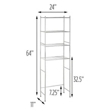 Load image into Gallery viewer, 4-Tier Over-The-Toilet Shelving Unit, Chrome