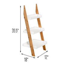 Load image into Gallery viewer, 3-Tier Leaning Bathroom Ladder Shelf, White