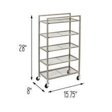 Load image into Gallery viewer, Rolling Bathroom Steel Storage Cart, 5 Tiers