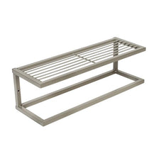 Load image into Gallery viewer, Steel Bathroom Slatted Shelf with Towel Bar