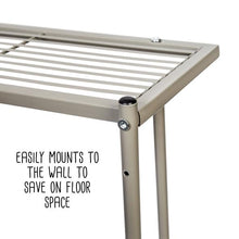 Load image into Gallery viewer, Steel Wall-Mounted Bathroom Towel Holder with Shelf