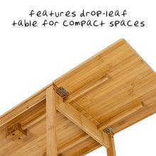 Load image into Gallery viewer, 38-Inch Rolling Bamboo Kitchen Cart