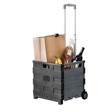 Load image into Gallery viewer, Fold-Up Rolling Storage Cart with Handle, Gray