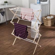 Load image into Gallery viewer, Wooden Laundry Drying Rack