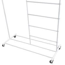 Load image into Gallery viewer, Rolling Multi-Section T-Bar Clothes Drying Rack, White
