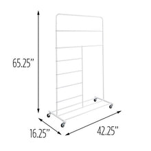 Load image into Gallery viewer, Rolling Multi-Section T-Bar Clothes Drying Rack, White