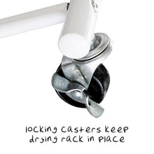 Load image into Gallery viewer, Rolling Multi-Section T-Bar Clothes Drying Rack, White