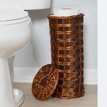 Load image into Gallery viewer, 7-Piece Wicker Hamper and Bath Combo Set, Chocolate Brown