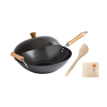 Load image into Gallery viewer, Joyce Chen Classic Series Carbon Steel Nonstick Wok Set with Lid and Birch Handles, 4 Pieces