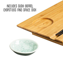 Load image into Gallery viewer, Joyce Chen Burnished Bamboo Sushi Board Set
