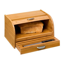 Load image into Gallery viewer, Bread Box with Cutting Board, Bamboo