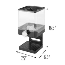 Load image into Gallery viewer, Cereal Dispenser with Portion Control, Black/Chrome