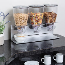 Load image into Gallery viewer, Triple Canister Commercial Cereal Dispenser, Stainless Steel