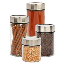 Load image into Gallery viewer, 4-Piece Glass Jar Storage Set with Date Dial