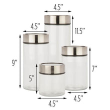 Load image into Gallery viewer, 4-Piece Glass Jar Storage Set with Date Dial