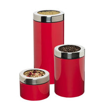 Load image into Gallery viewer, 3-Piece Retro Kitchen Canisters, Red