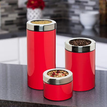 Load image into Gallery viewer, 3-Piece Retro Kitchen Canisters, Red