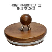 Load image into Gallery viewer, Medium 34-ounce Acacia Top Glass Kitchen Canister