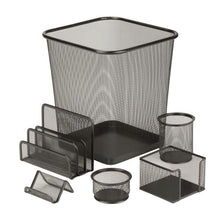 Load image into Gallery viewer, 6-Piece Mesh Desk Set, Black