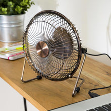 Load image into Gallery viewer, 6-Inch USB-Powered Portable Desk Fan, Bronze