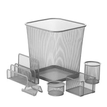 Load image into Gallery viewer, 6-Piece Mesh Desk Set, Silver