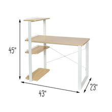 Load image into Gallery viewer, Home Office Computer Desk with Shelves, White