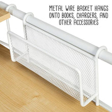 Load image into Gallery viewer, Home Office Computer Desk with Shelf and Metal Mesh Basket, White