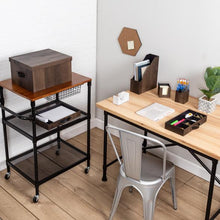 Load image into Gallery viewer, 6-Piece Faux Wood Desk Set, Walnut