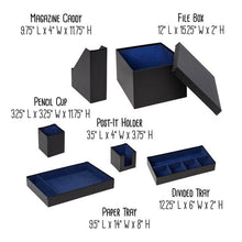 Load image into Gallery viewer, 6-Piece Faux Leather Desk Organization Set, Black