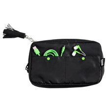 Load image into Gallery viewer, Compact 6-Pocket Tech and Phone Accessories Organizer, Black