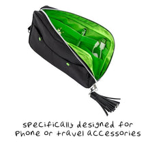 Load image into Gallery viewer, Compact 6-Pocket Tech and Phone Accessories Organizer, Black