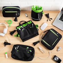 Load image into Gallery viewer, Compact 9-Pocket Tech and Phone Accessories Organizer, Black