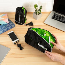 Load image into Gallery viewer, Tech and Phone Accessories Organizer Set - Pouch & Clutch, Black